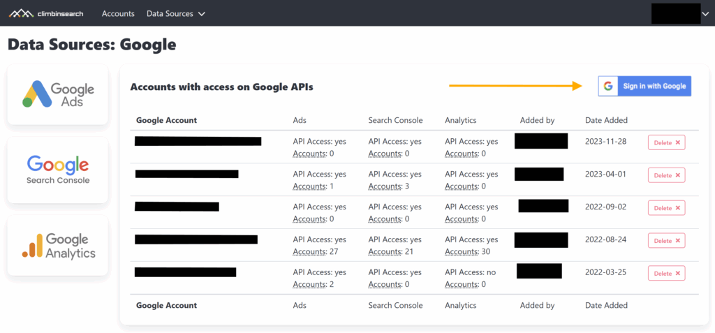 Connect Google User: Sign in With Google