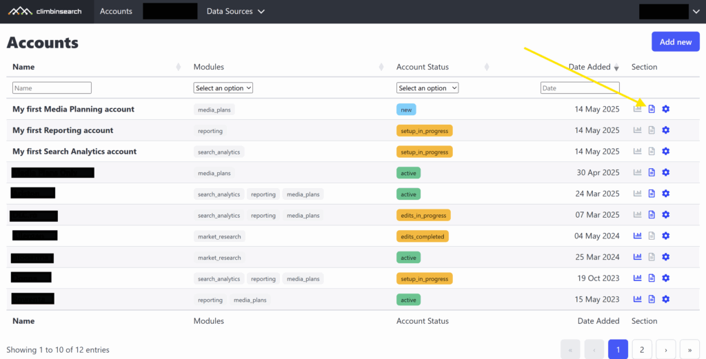 Go to Media Plans page